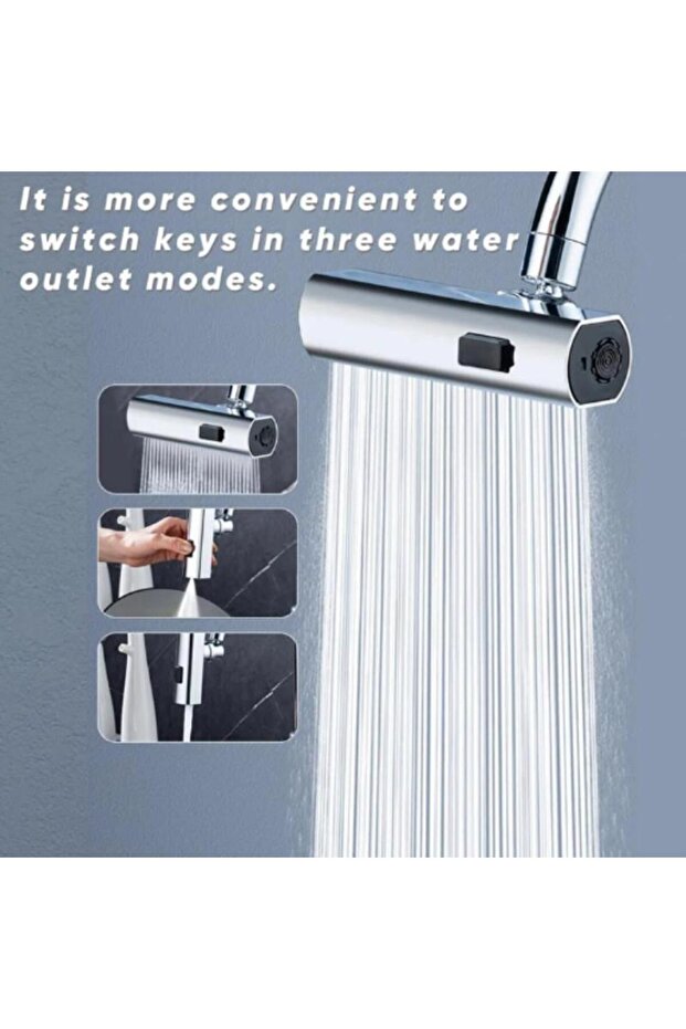 Silver New 3/4 Gear Waterfall Kitchen Faucet Universal Swivel Spout Sprayer Bathroom Basin Water Tap