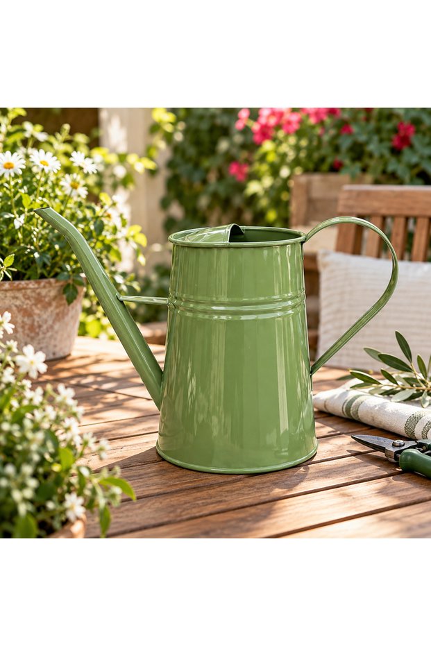 Galvanized Metal Watering Can 3.1 Lt Green