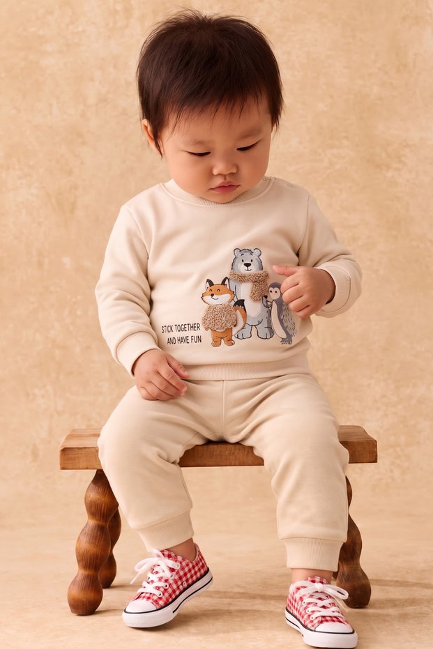 Baby & Child Cute Animal Figured Double Top and Bottom Set