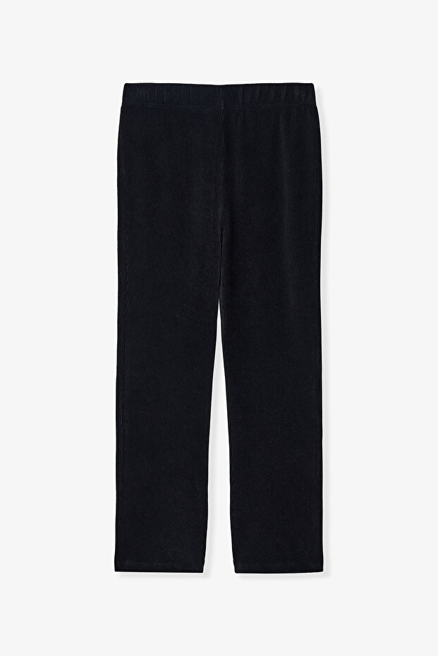 Black Girls' High Waist Corduroy Flared Leggings