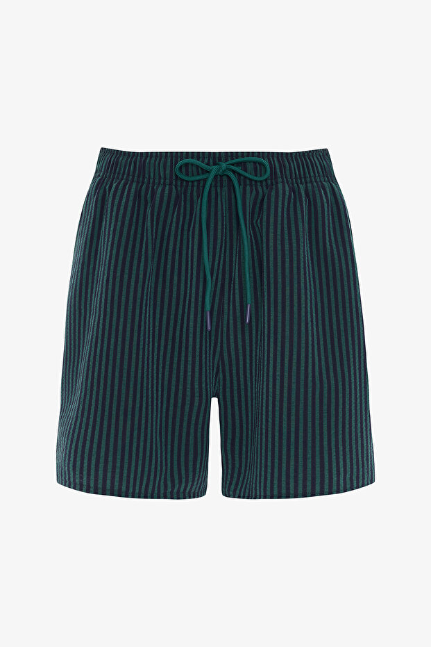 Dark Tissue Striped Men's Swim Shorts