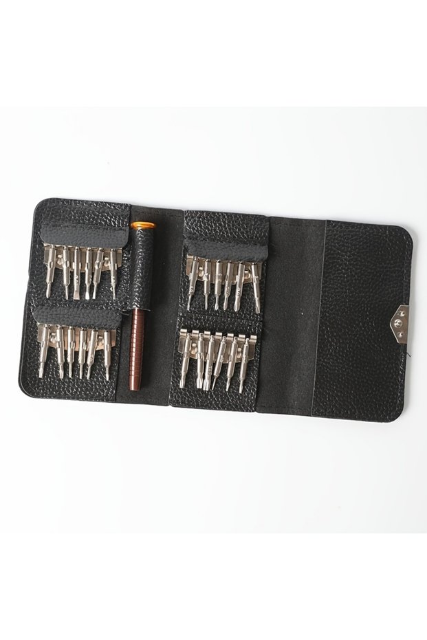 black 25-in-1 Manual Screwdriver Multi-Functional Bit Set, Household Mobile Phone and Small Applianc