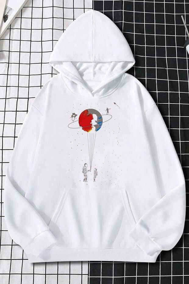 Unisex Universe Themed Printed Sweatshirt