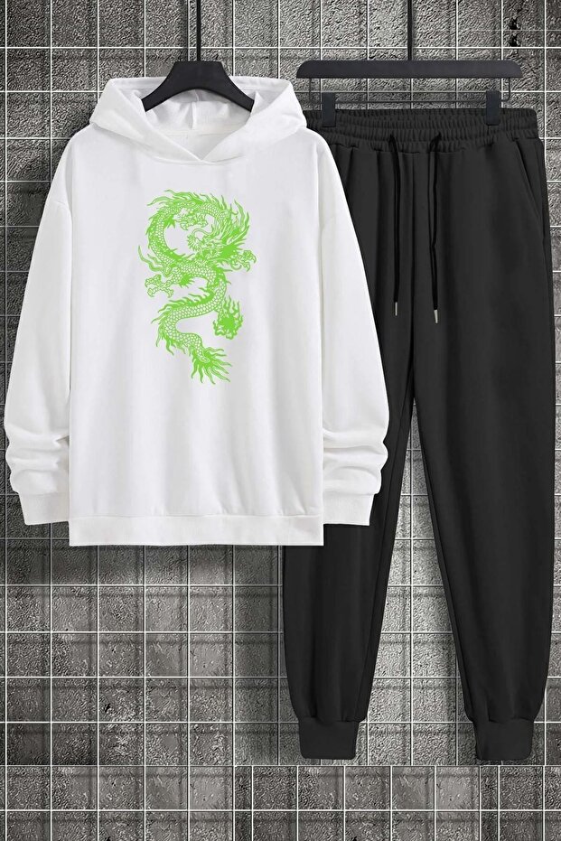 Unisex Chinese Dragon Printed Tracksuit Set