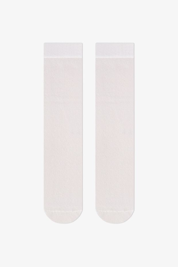 Girl's White 2-Piece Trouser Socks