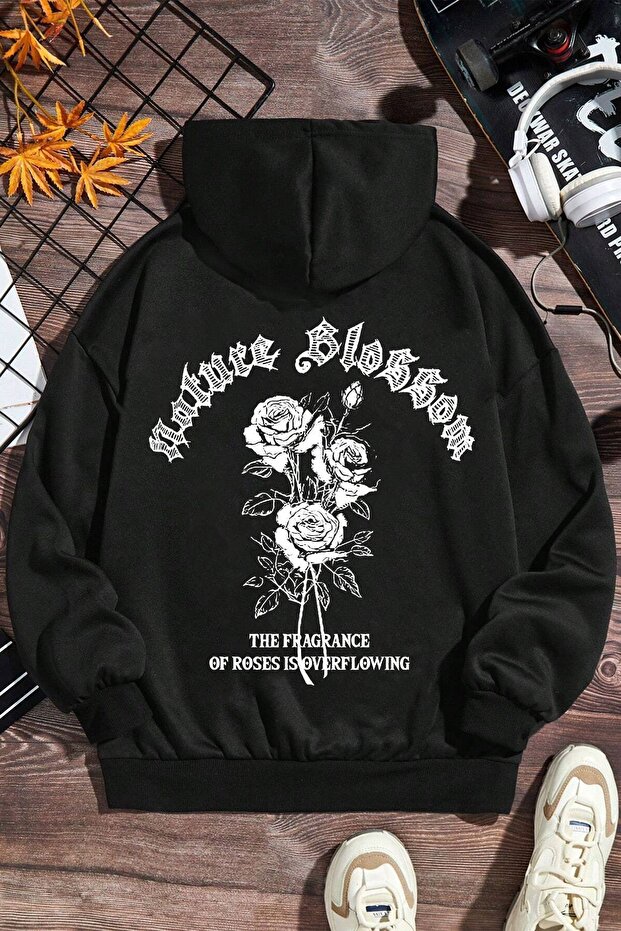 White Rose Printed Comfortable Fit Sweatshirt for Boys and Girls