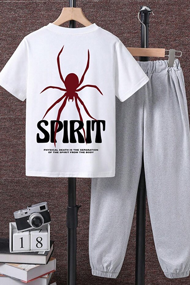 Kids' Spirit Printed Tracksuit Set (Top and Bottom)