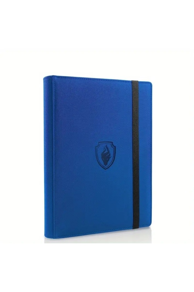 Blue 9 Pocket Card Binder, 360 Trading Card Holder Book, Premium PU Cover Zip Binder For Cards, Dura