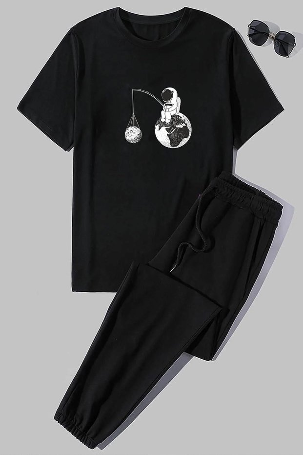 Unisex Astronaut Printed 2-Piece Tracksuit Set