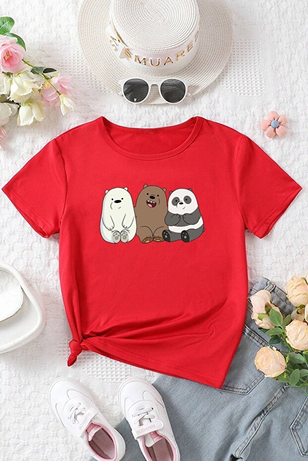 Children's Bears Printed Cotton T-shirt