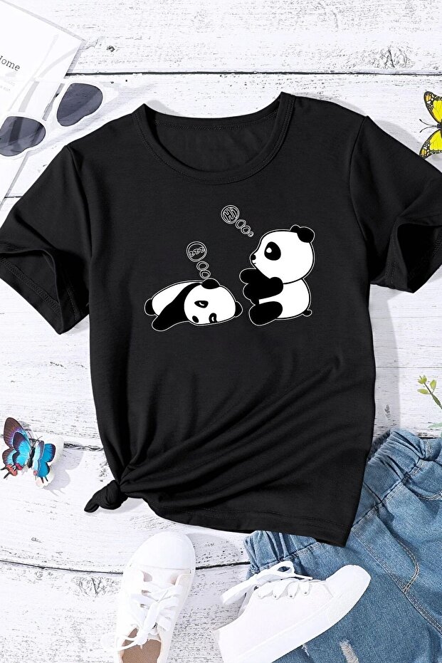 Kids Sleep Panda Printed Cotton T-shirt