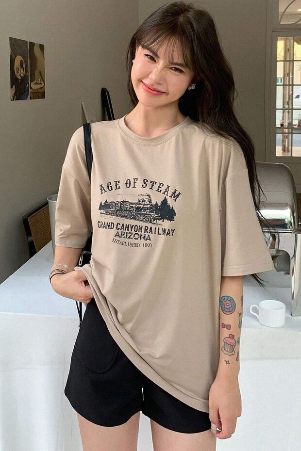 Age Of Steam Printed Design T-shirt
