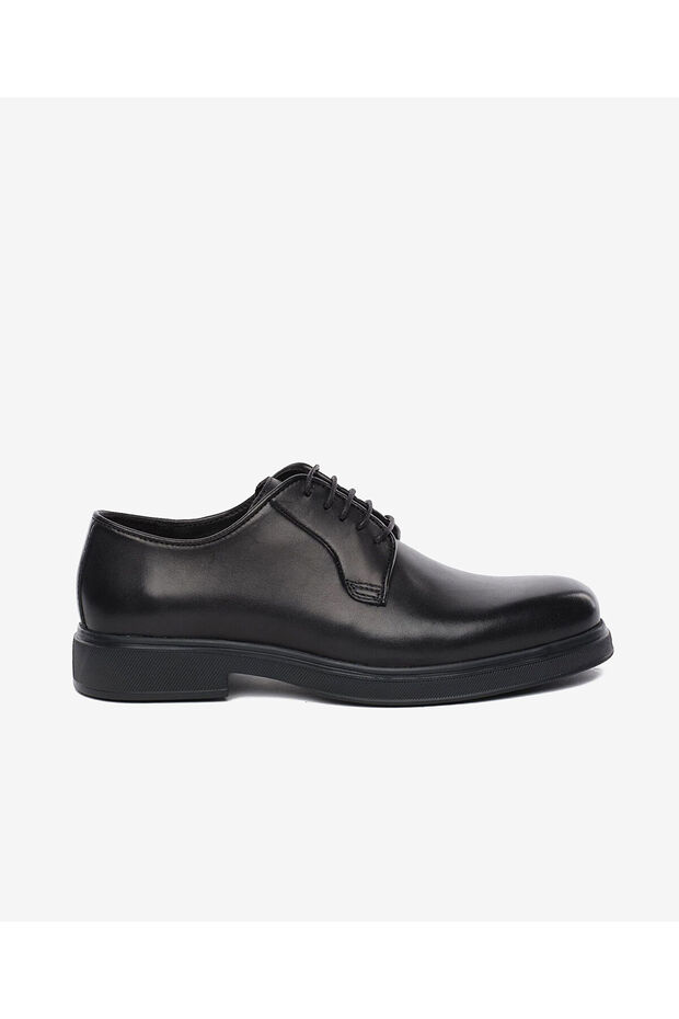 Men's Black Genuine Leather Oxford Shoes 5K1Ka18680