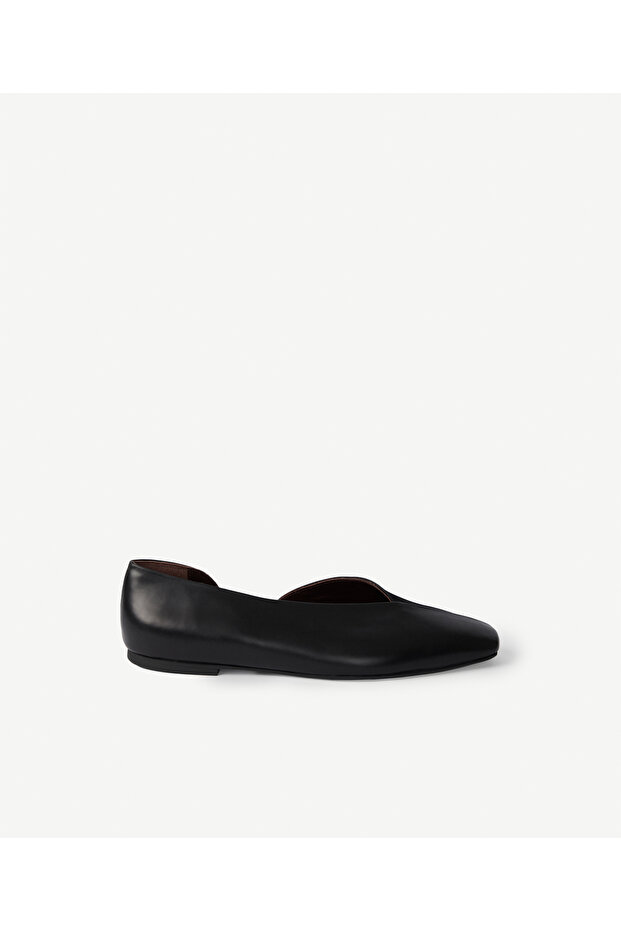 Leather Nubuck Open-Sided Ballerinas