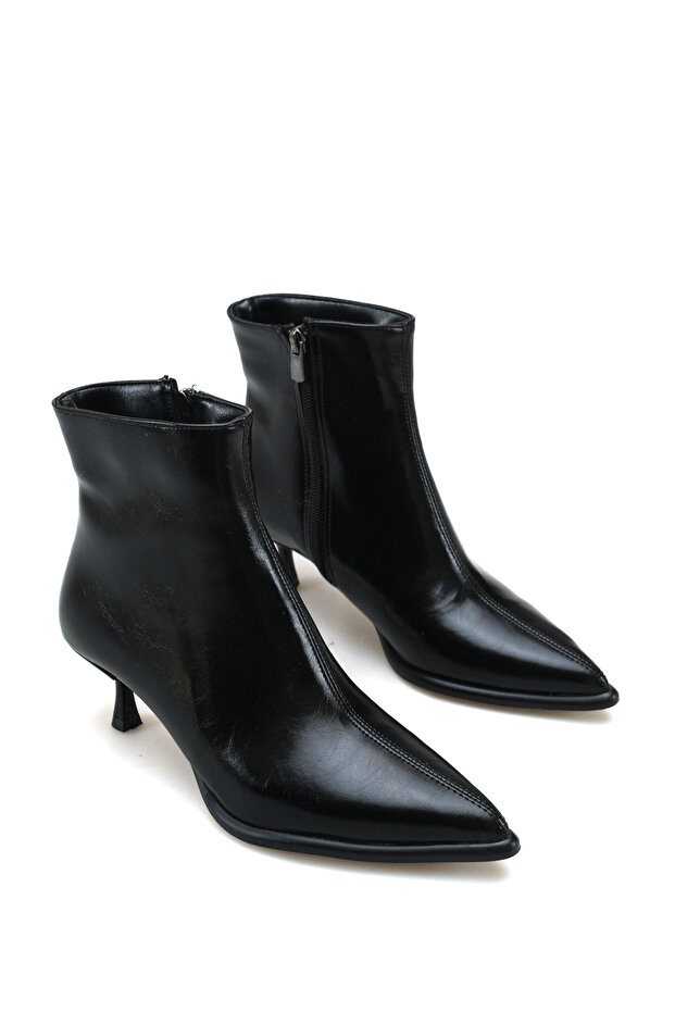Women's Thin Heeled Boots Black Yanki