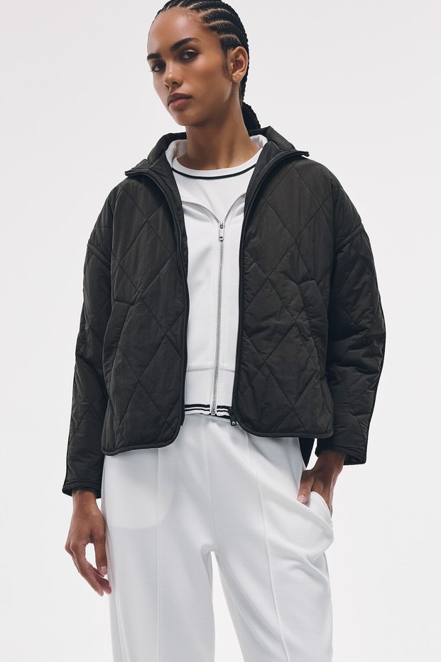 Water-Repellent Windproof Oversized Quilted Jacket with Zipper H8143Ax26Au
