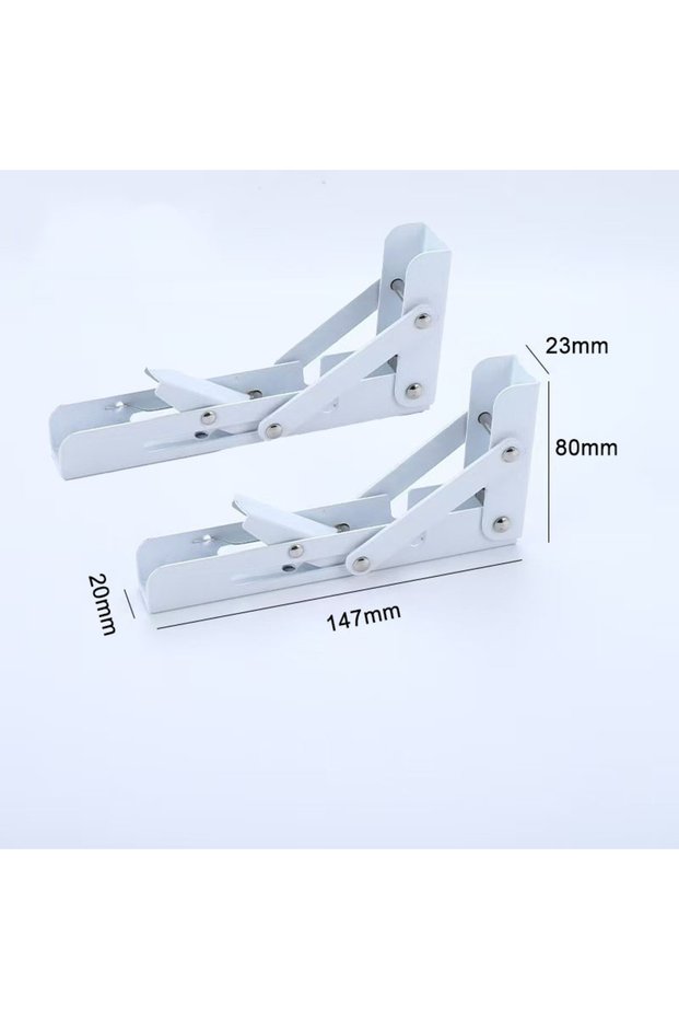 6 inch white-2pcs(1 pair) White 6 Inch Folding Shelf Brackets Metal Collapsible Wall-Mounted Bracket