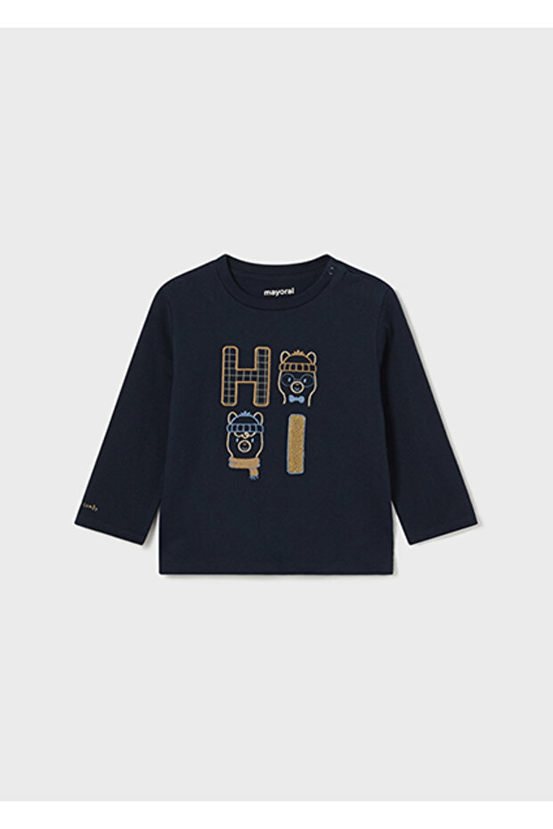 Navy Blue Long Sleeve Baby Boy T-Shirt - 2030