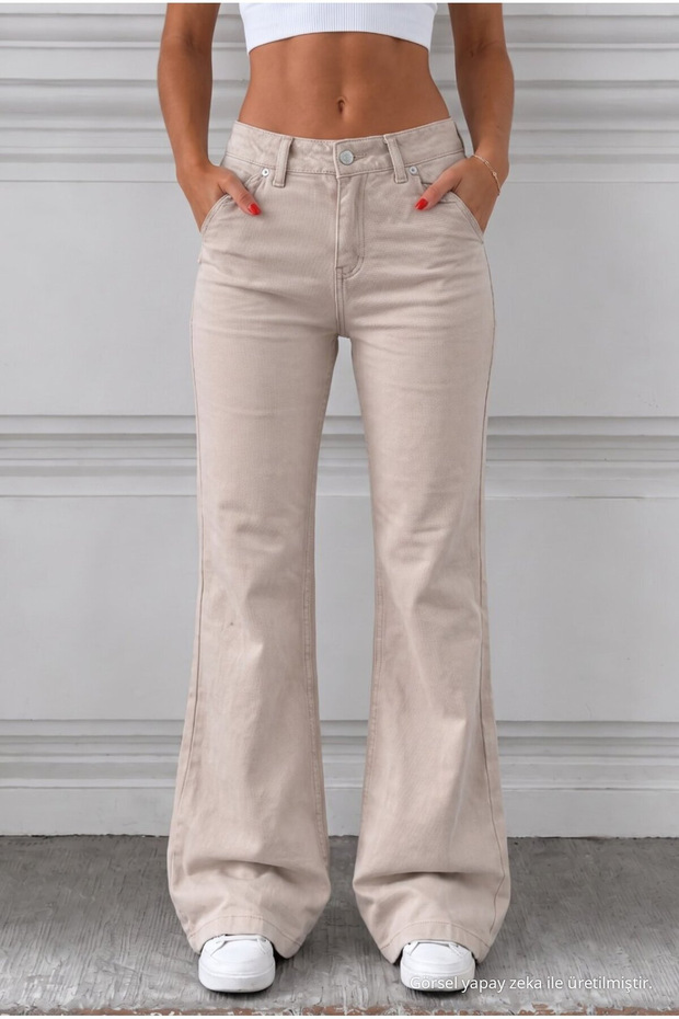 Distressed Washed High Waist Flare/Spanish Jeans