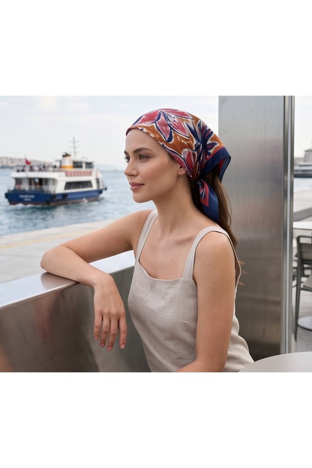 Pop-Art Flowers Pattern 55X55Cm Bandana/Scarf