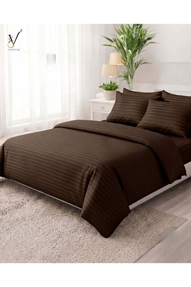 Viewstar 6-Piece King Size Cotton Bedding Set – 1 Fitted Sheet, 1 Quilt Cover, 4 Pillowcases