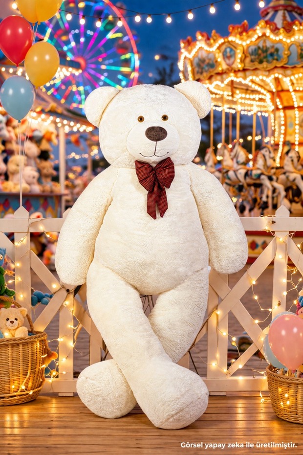 200 cm Giant Teddy Bear with Bow Tie – Big Plush Teddy Bear for Hugging