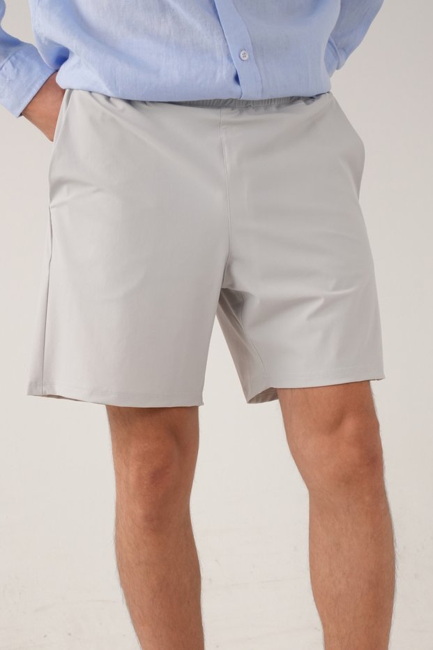 Gri Stretch Relaxed Fit Şort