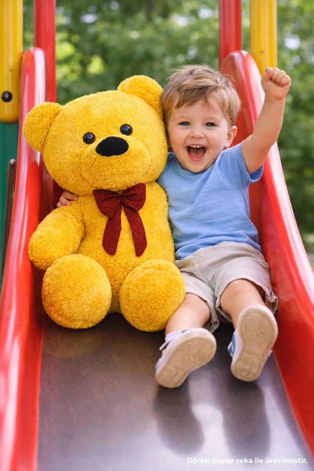50 cm Sitting Plush Teddy Bear with Bow Tie – Soft Textured Adorable Bear