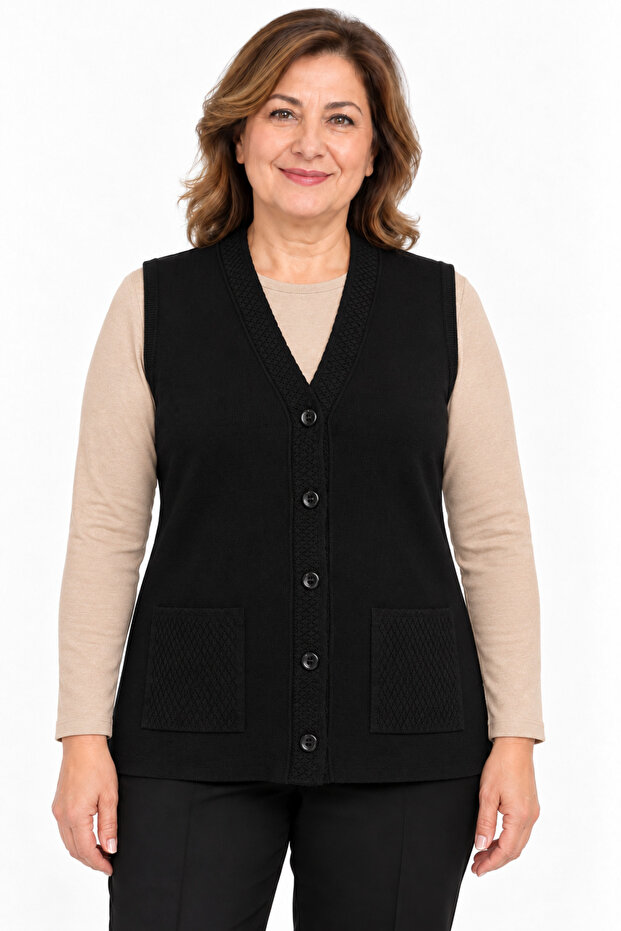 Women's Middle Age and Above Steel Knit Mother's Knitwear Vest 1150