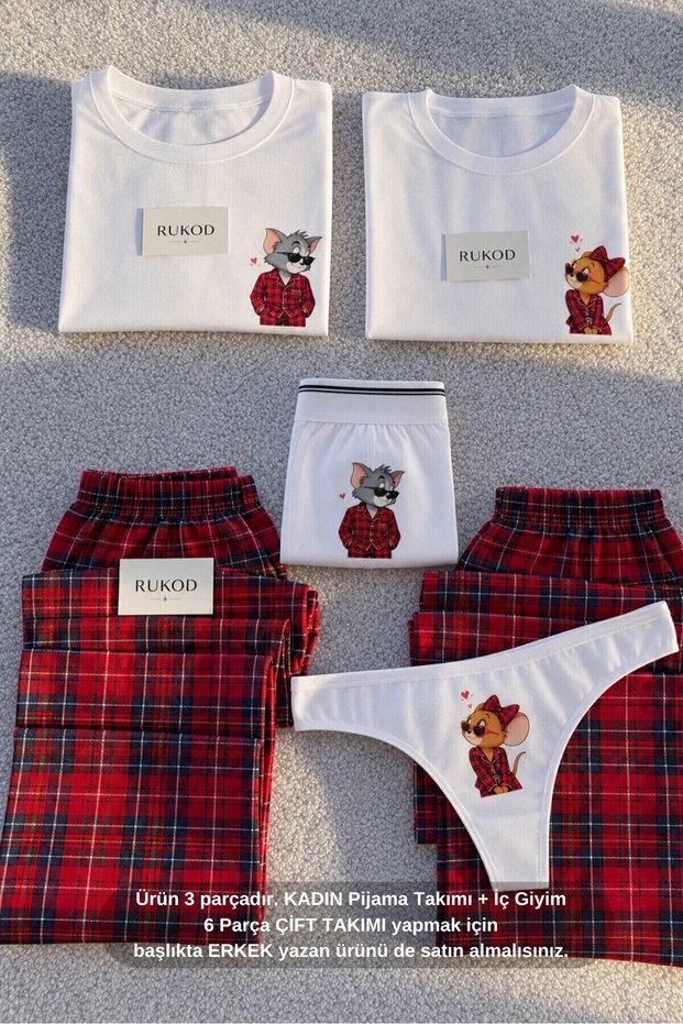 Women's Single Mouse Pajama and Underwear Set (Women's Version of Couple Pajamas)