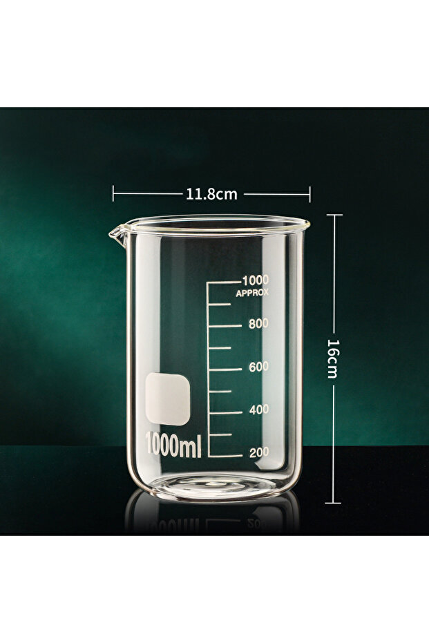 1000ml JUSTINLAU 50/100/150/250/500/1000ml High Borosilicate Glass Measuring Cup Clear Scale Cup Lab