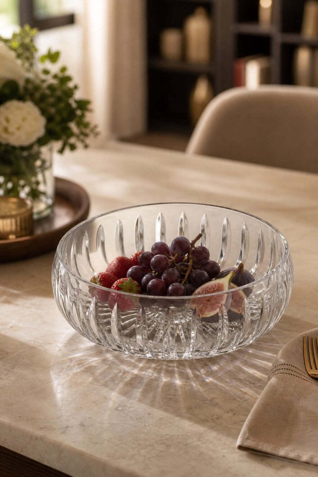 28cm Custom Made Upright Cutting Crystal Bowl