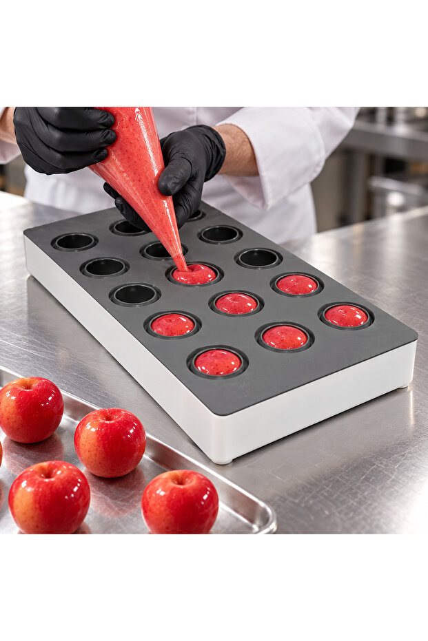 Frame-Stand Mini Fruit Silicone Ice Cream Mold Apple, Peach, Cherry