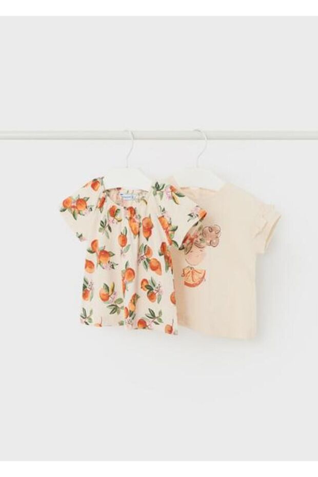 Baby Girl Beige T-shirt 2 Pieces 01008-060