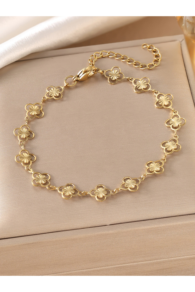 C 18K Gold-Plated Stainless Steel Non Fading Gold Bracelet - Durable and Fashionable Jewelry Accesso