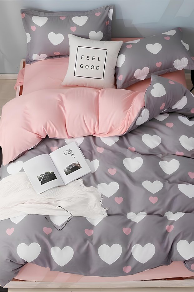 Reversible Single Duvet Cover Set with Elastic Bed Sheet Life