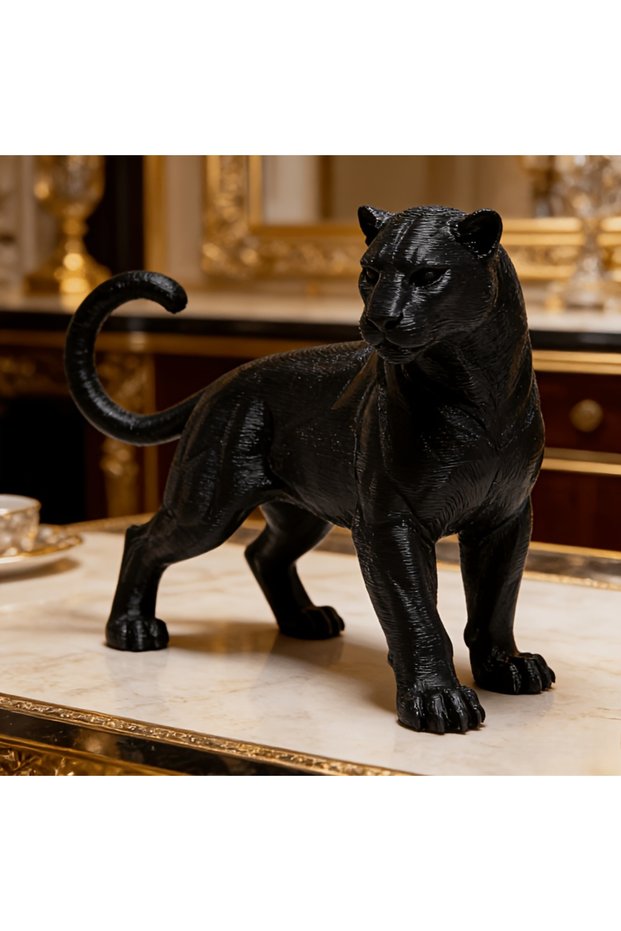1Pcs 1 Piece of Sturdy Black Panther Statue with a Dreamy Design for Desktop Decoration, Creative Gi