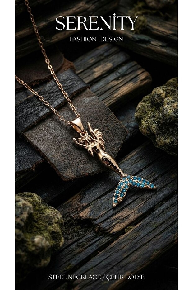Mermaid Figure Steel Necklace02