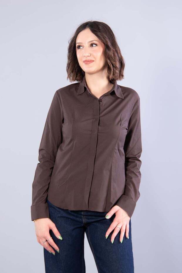 7423 Waist-Slit Shirt Without Pockets