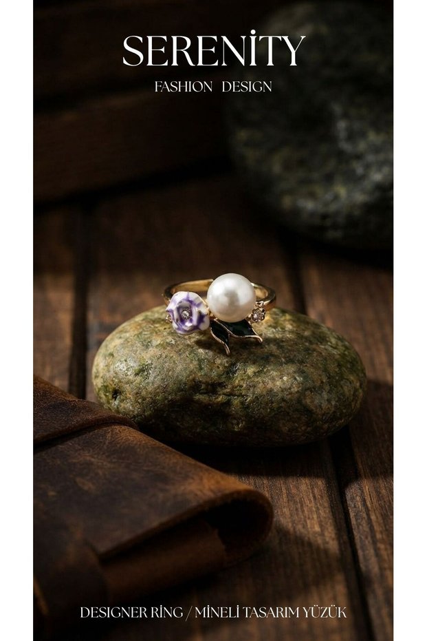Enamel Floral Gold Plated Ring02