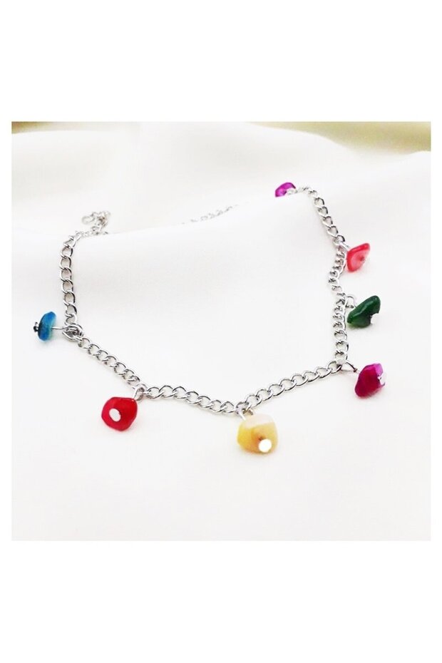 Colorful Natural Stone Women's Anklet