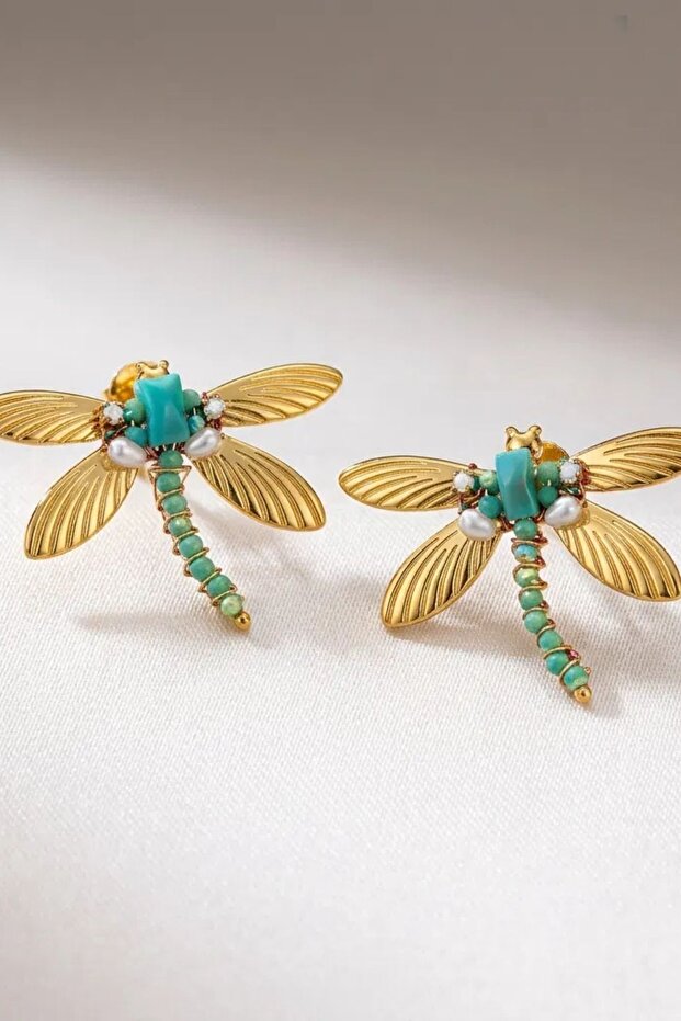 Steel dragonfly model earrings