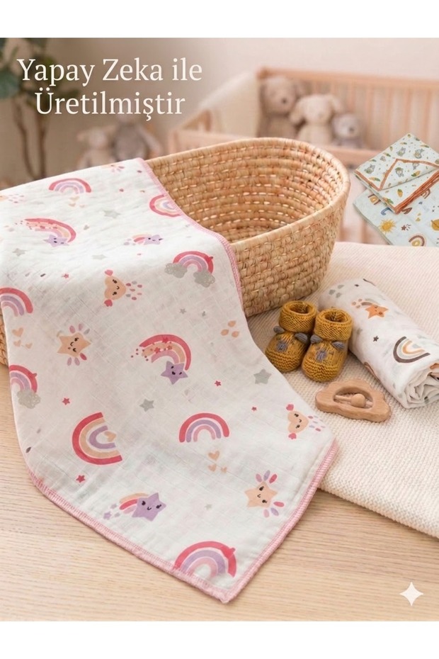 Newborn Baby Blanket Multi-Purpose 100*120 Muslin Cloth 100% Cotton Large Size