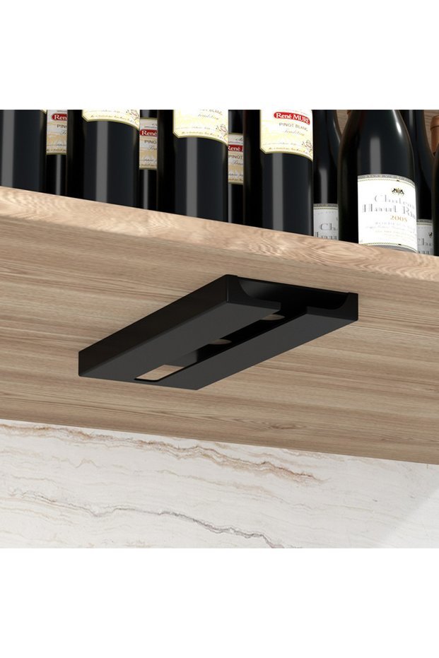 1PC Black Creative Wine Glass Rack Hanging Cup Holder Household Wine Glass Plastic Rack Wine Cabinet