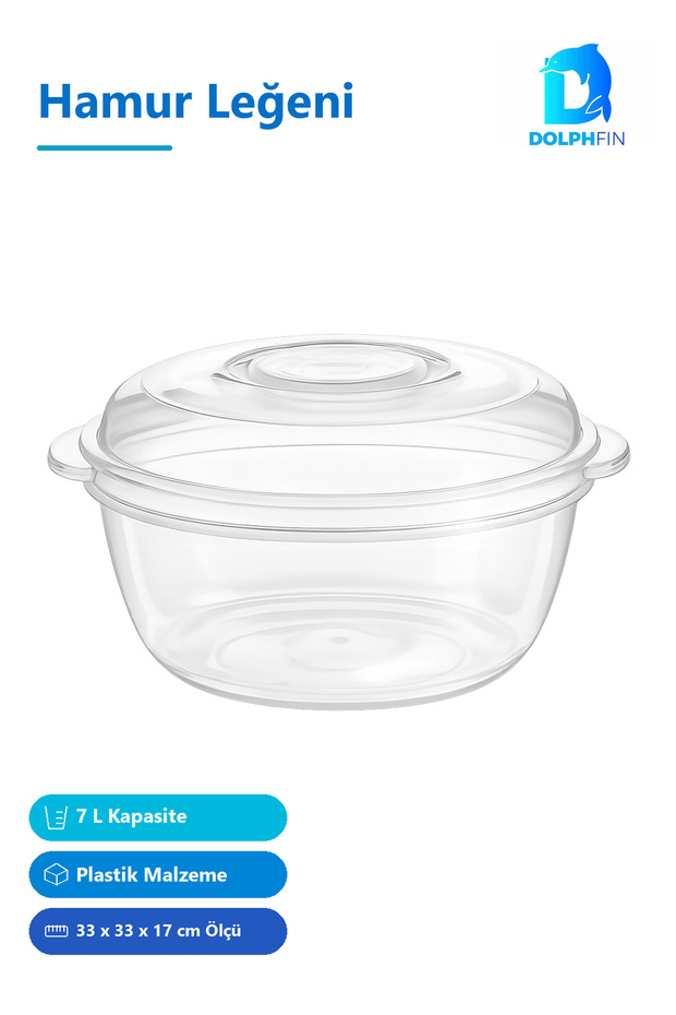 Transparent Dough Basin 7 L 33 X 33 X 17 cm