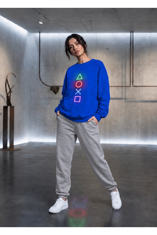 Zero Collar Sweat Suit 2-Piece Combination Oxo Printed Women's / Men's Unisex Model