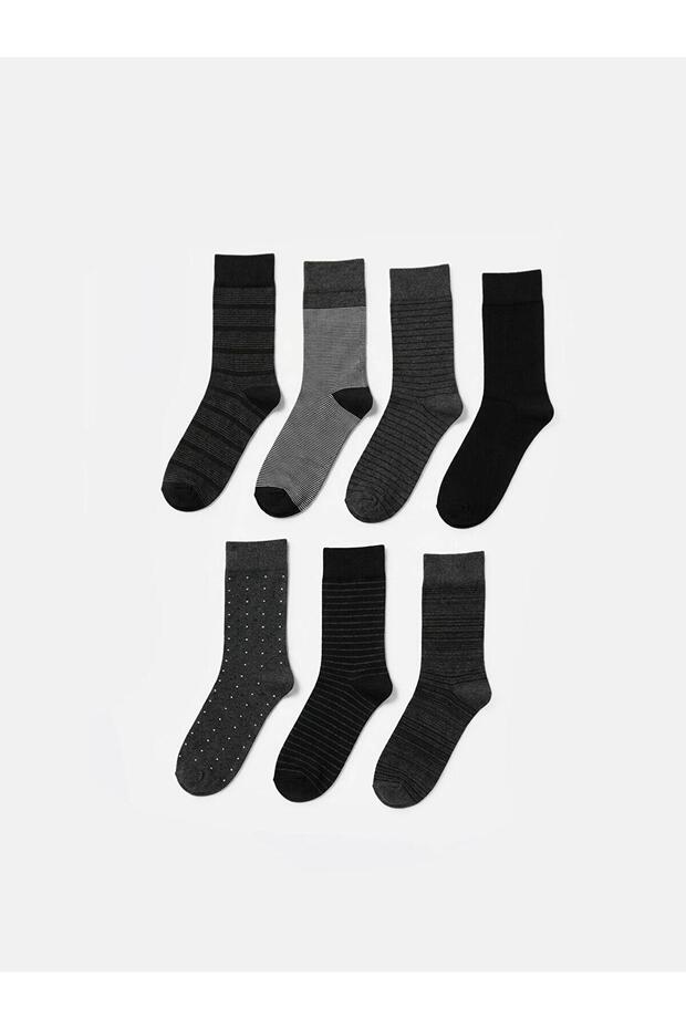 Mixed Patterned Men's Socks 7-Pack (W6)