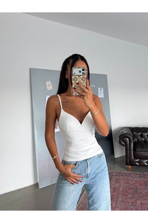 Strappy Cup Bustier - White