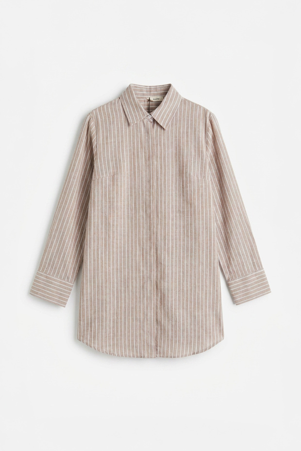 Long Shirt with Hidden Placket