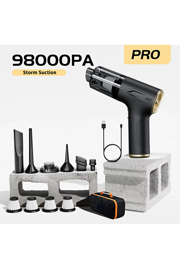Pro 4hepa Bag CENRR 98000PA Powerful Mini Car Vacuum Cleaner Cordless Wireless Car Cleaner HandHeld